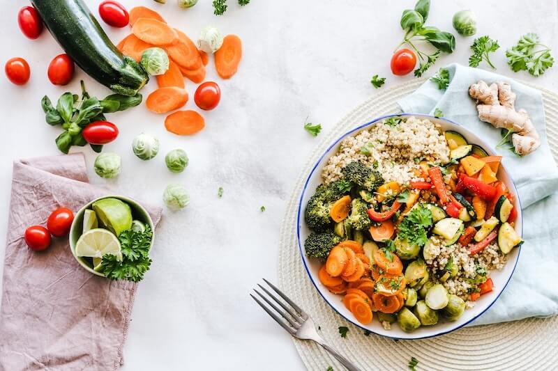 A vegetable salad on a plate.