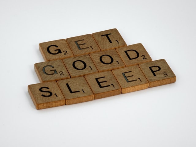 Get good sleep written in scrabble letters.