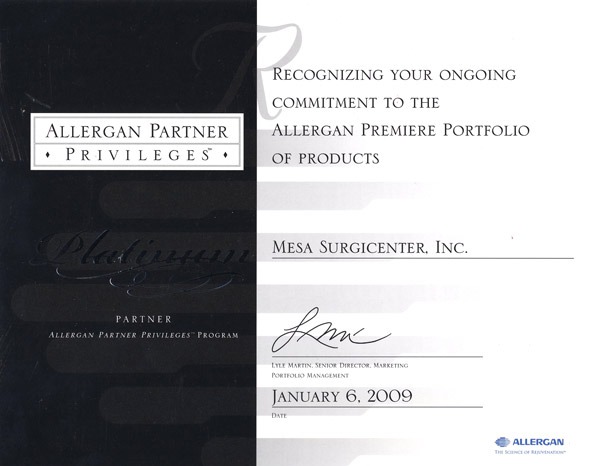 Allergan Partnership Outstanding Commitment